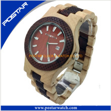 Мода Кварцевые часы круглый цифровой деревянные часы для мужчин